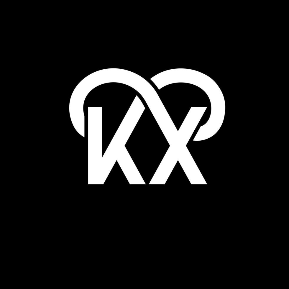 diseño del logotipo de la letra kx sobre fondo negro. concepto de logotipo de letra de iniciales creativas kx. diseño de letras kx. kx diseño de letras blancas sobre fondo negro. logotipo de kx, kx vector