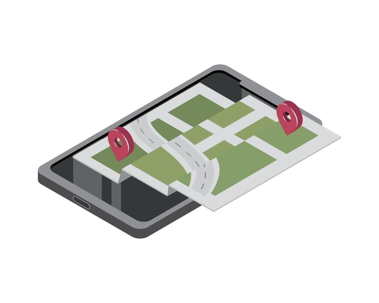 smartphone gps location vector