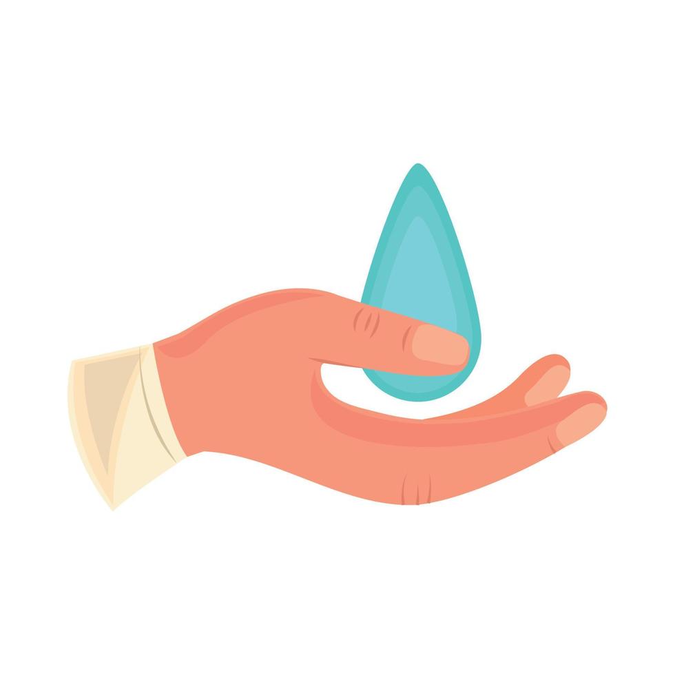 hand water drop vector