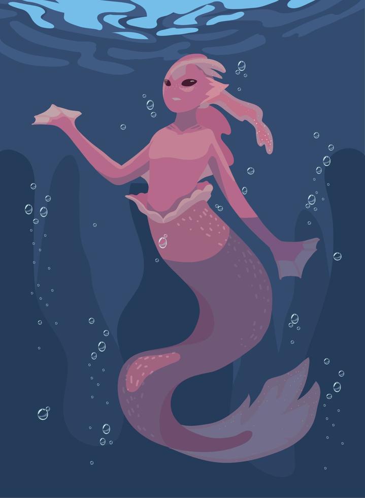 mermaid magic creature vector