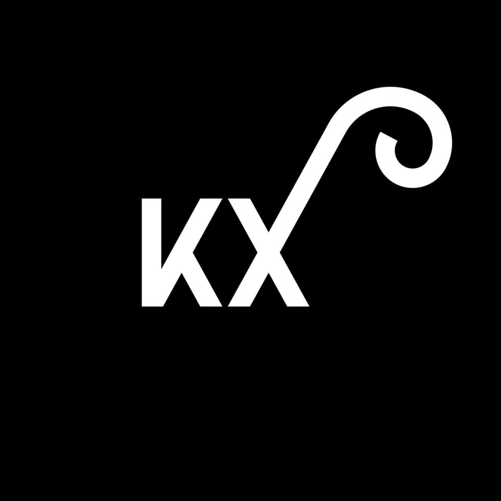 KX letter logo design on black background. KX creative initials letter logo concept. kx letter design. KX white letter design on black background. K X, k x logo vector