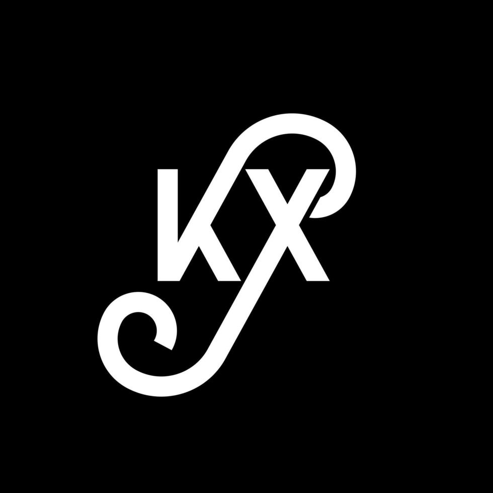 KX letter logo design on black background. KX creative initials letter logo concept. kx letter design. KX white letter design on black background. K X, k x logo vector