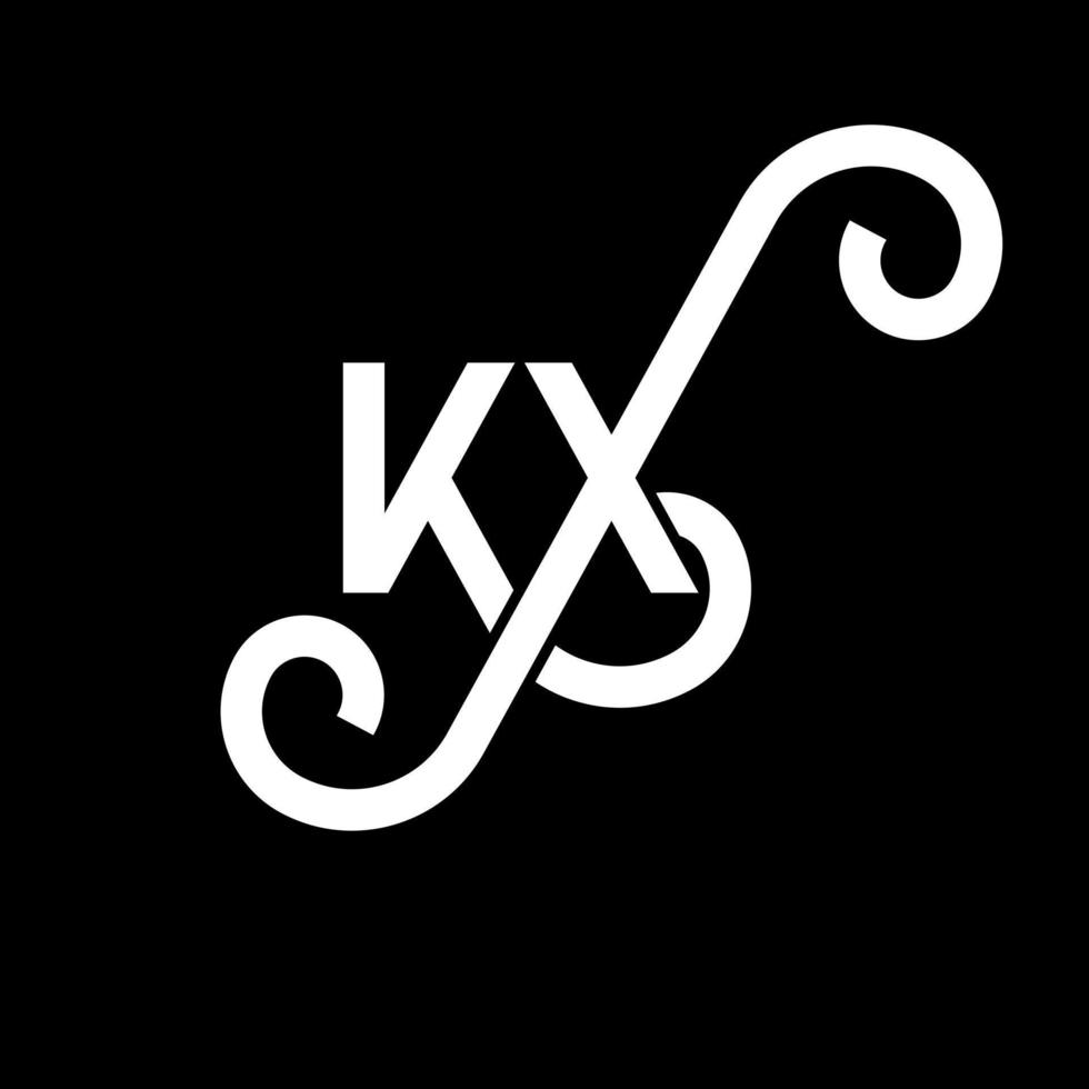 diseño del logotipo de la letra kx sobre fondo negro. concepto de logotipo de letra de iniciales creativas kx. diseño de letras kx. kx diseño de letras blancas sobre fondo negro. logotipo de kx, kx vector