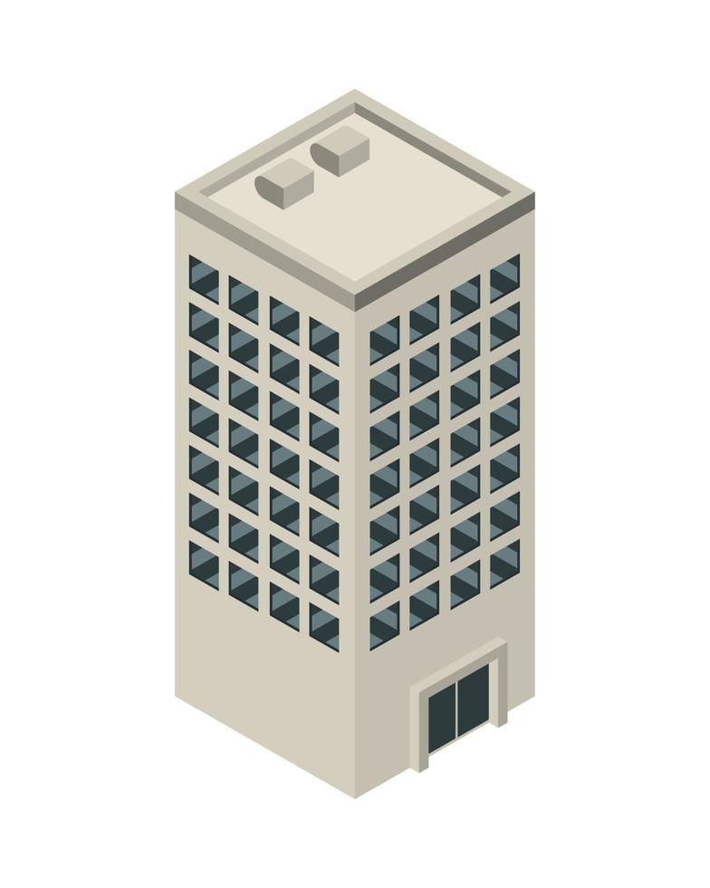 edificio de rascacielos isométrico vector