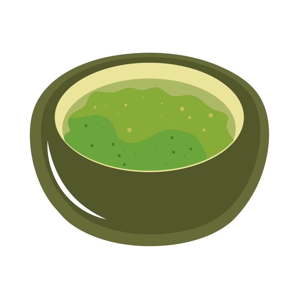 bebida de te matcha vector