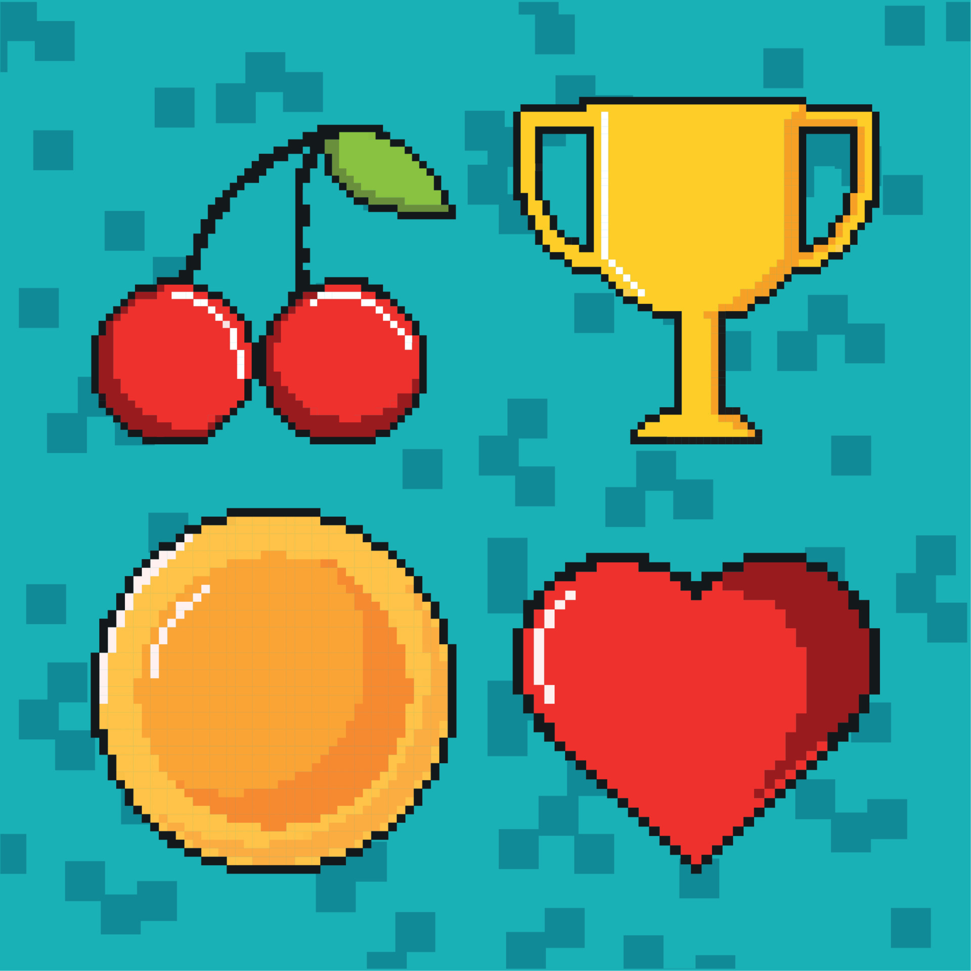 pixel art icons 10457937 Vector Art at Vecteezy