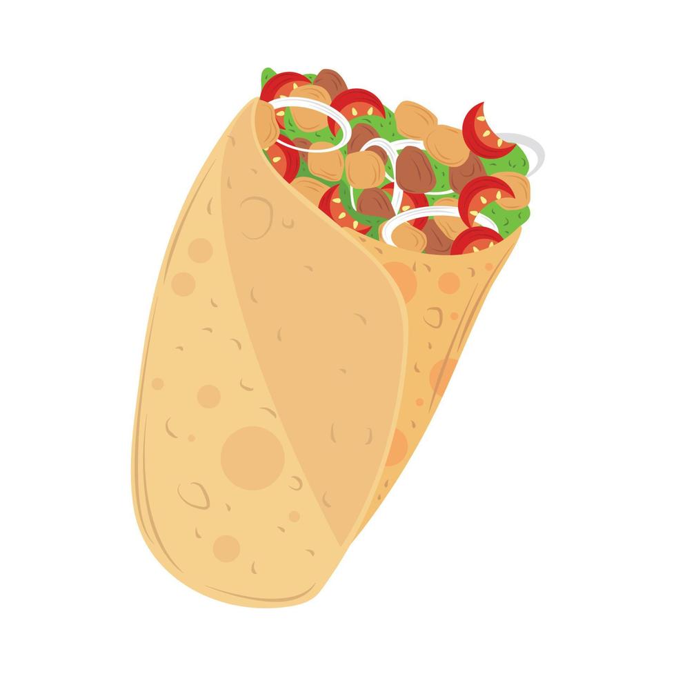 burrito comida rapida vector