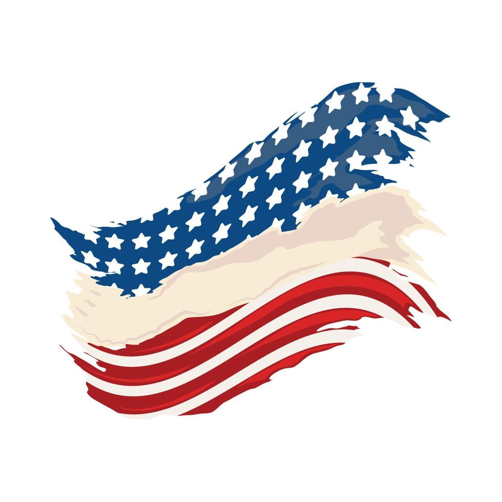 USA flag grunge style vector