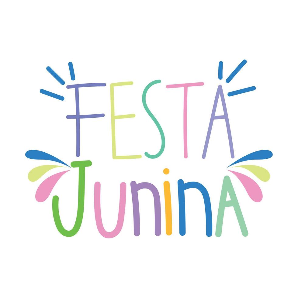 Festa Junina word hand drawn vector