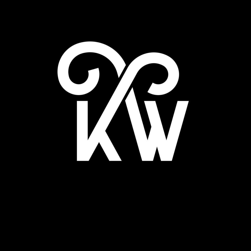 KW letter logo design on black background. KW creative initials letter logo concept. kw letter design. KW white letter design on black background. K W, k w logo vector