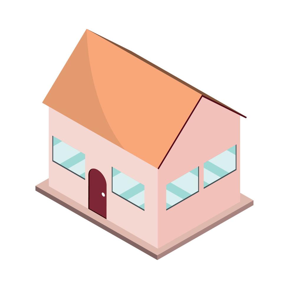 isometric house residential vector