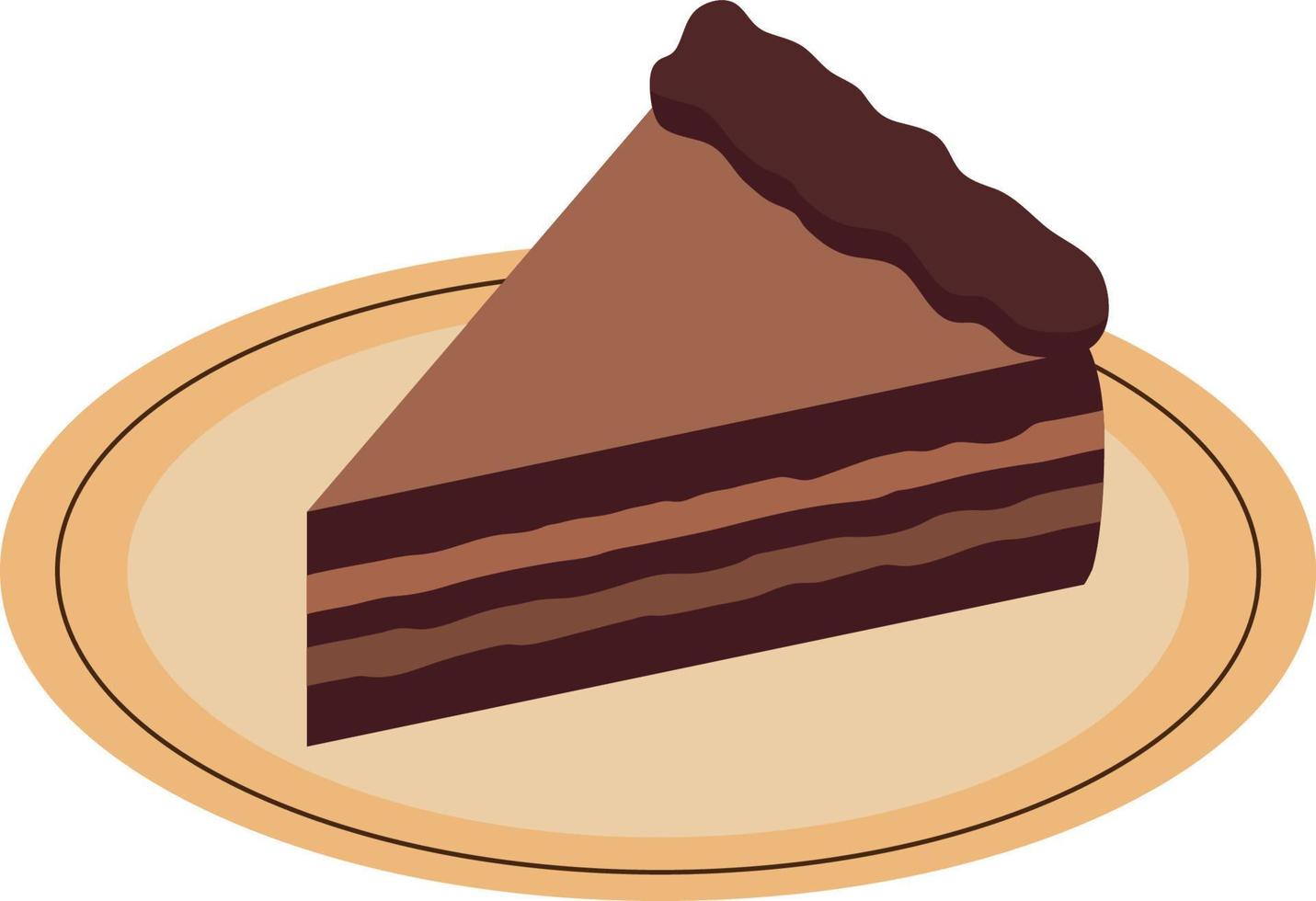 rebanada de pastel de chocolate vector