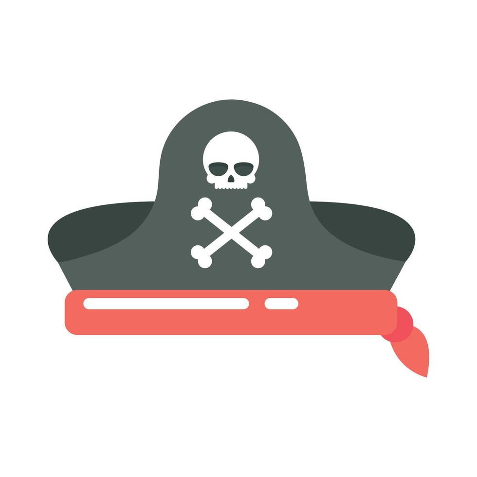 pirate hat with bones vector