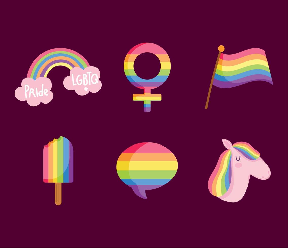 set of LGBTQ pride vector