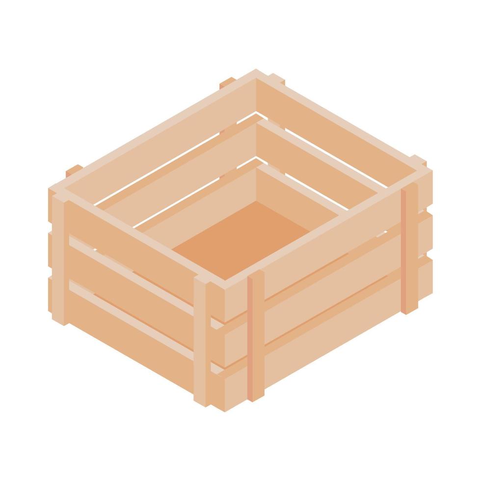 wooden box icon vector