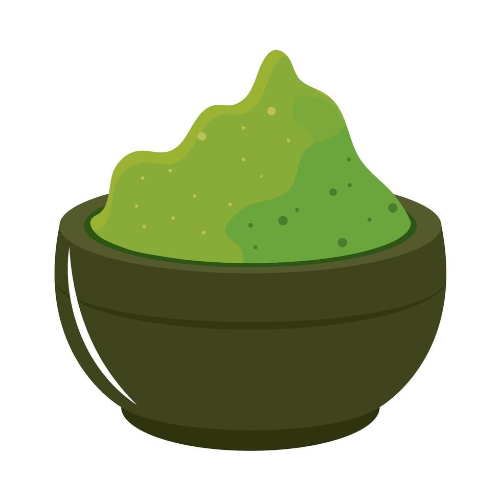 matcha tea in bowl vector