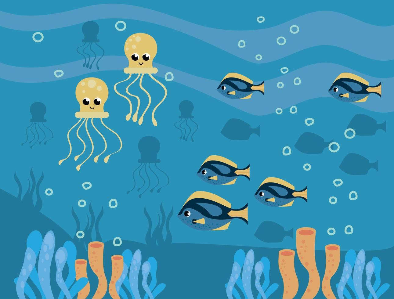 fishes sealife underwater vector