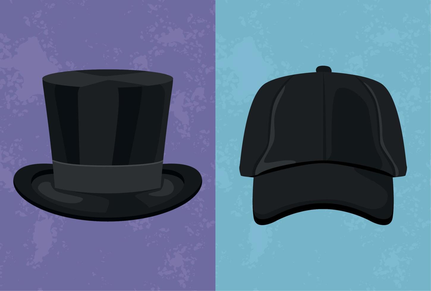 elegant tophat and cap vector