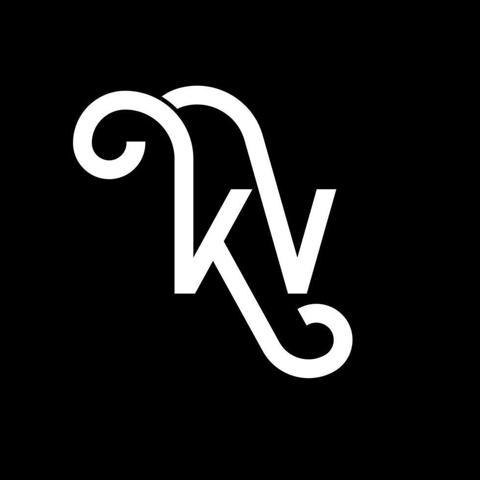 KV letter logo design on black background. KV creative initials letter logo concept. kv letter design. KV white letter design on black background. K V, k v logo vector