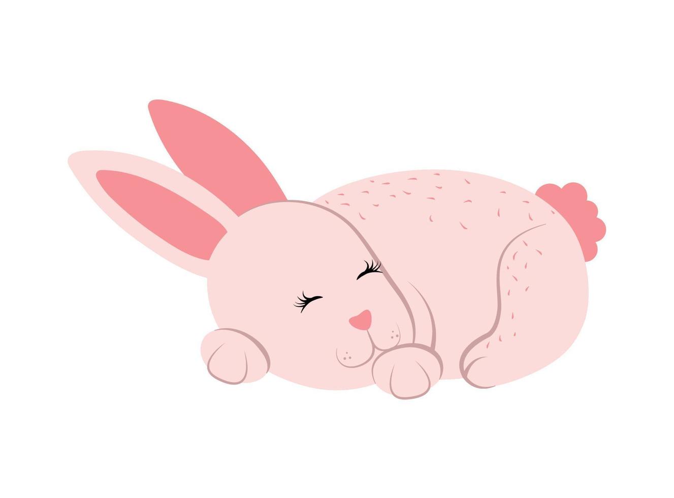 sleeping cute rabbit vector