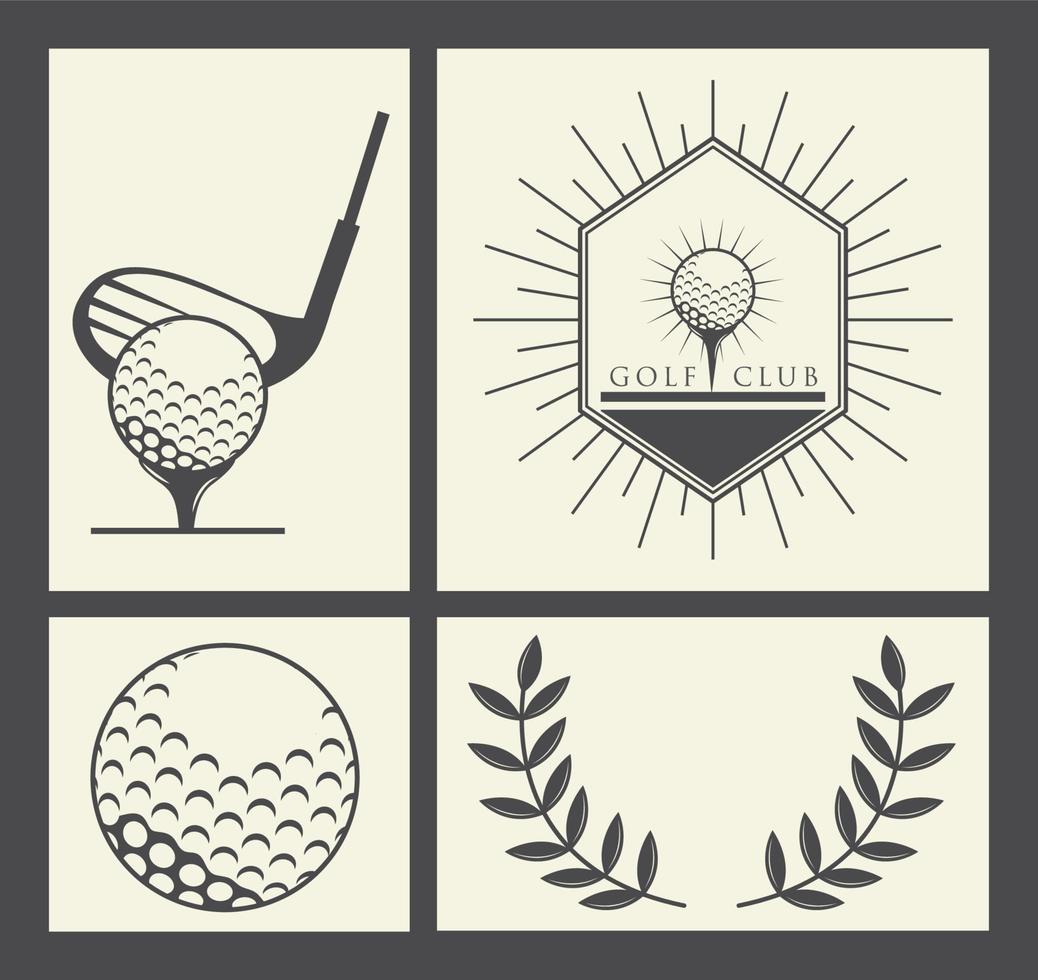 set of golf club vector