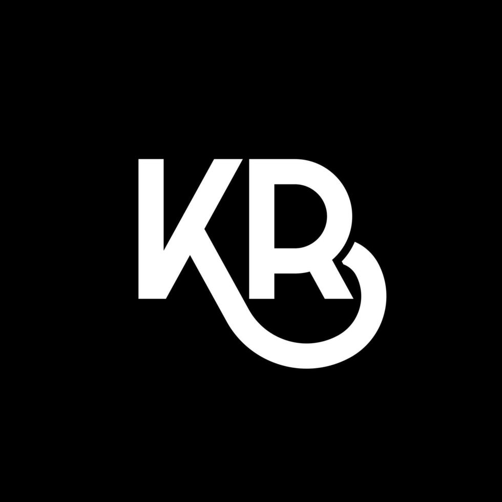 KR letter logo design on black background. KR creative initials letter logo concept. kr letter design. KR white letter design on black background. K R, k r logo vector