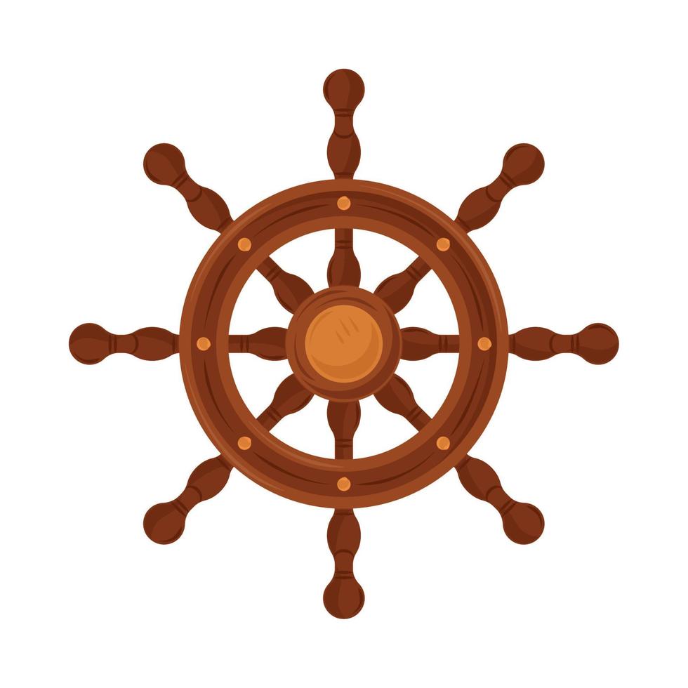 wooden steering wheel vector