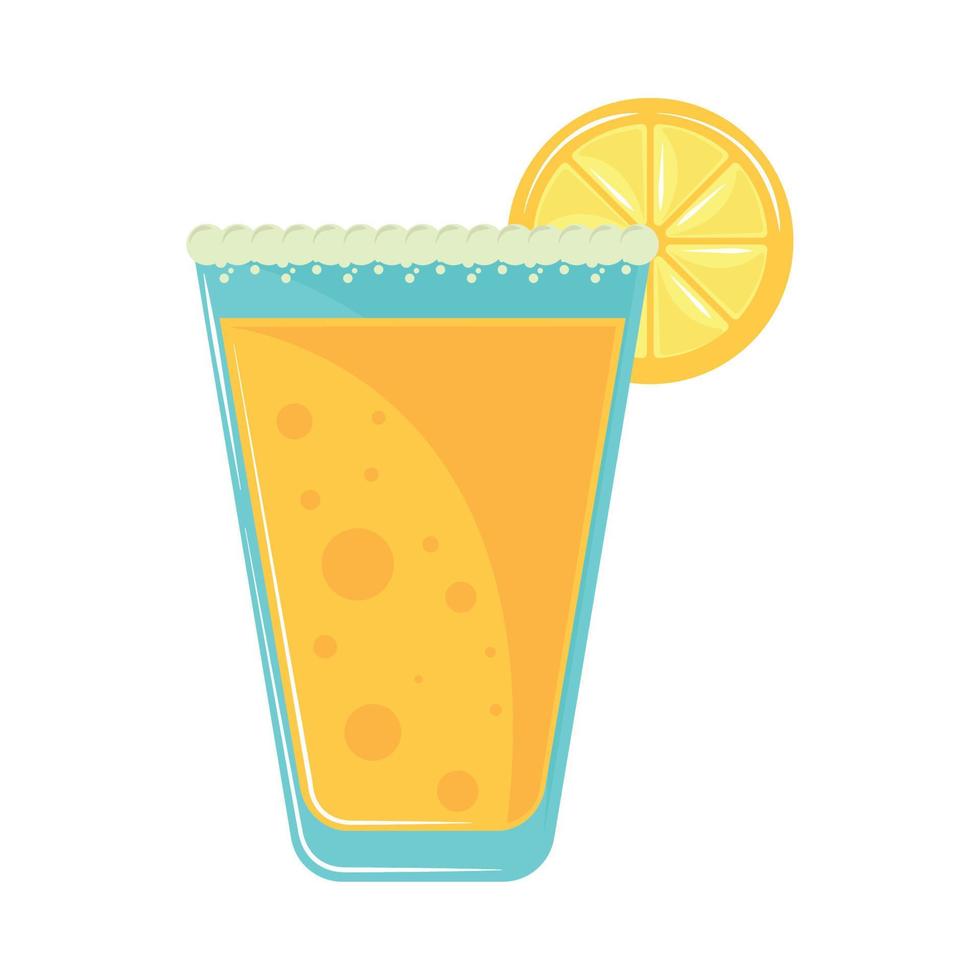 tequila shot with lemon vector