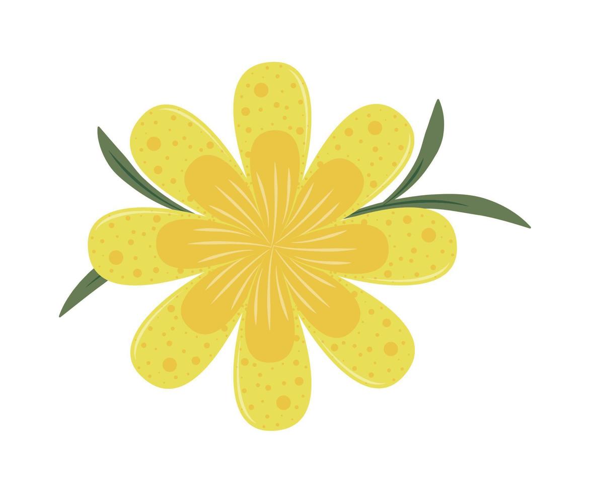 cute flower and leaf vector