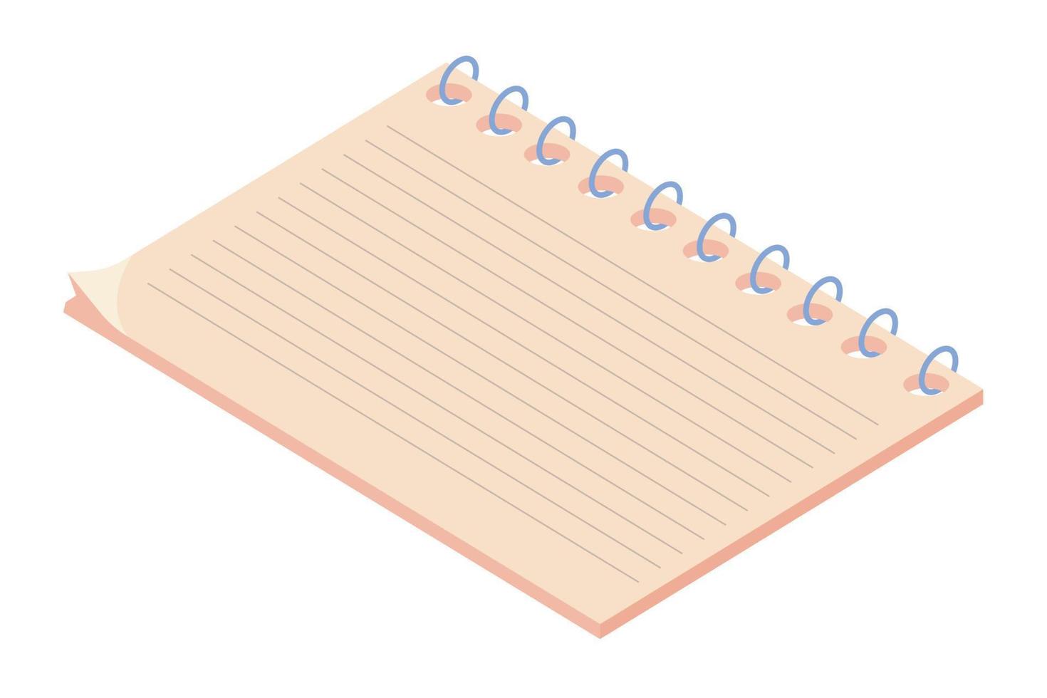 notepad with spiral vector