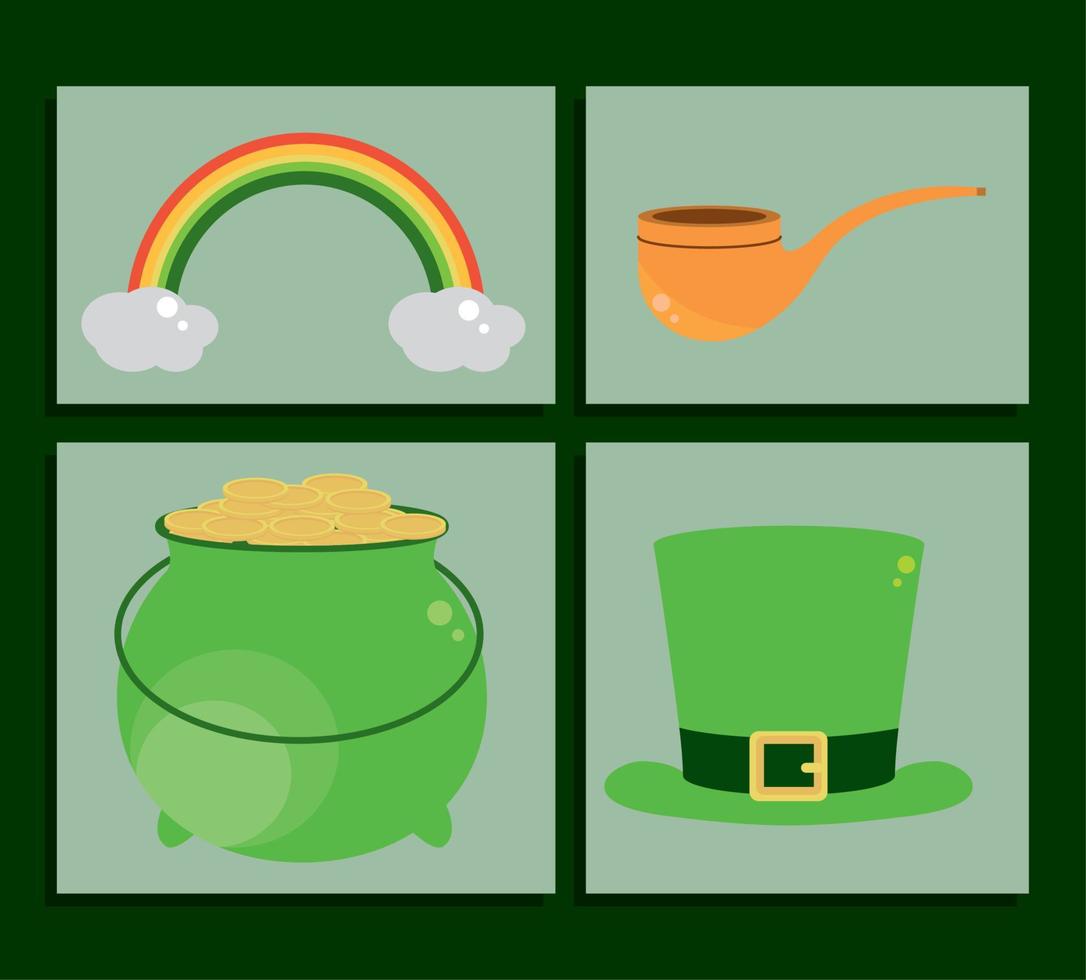 st patricks day, icons vector