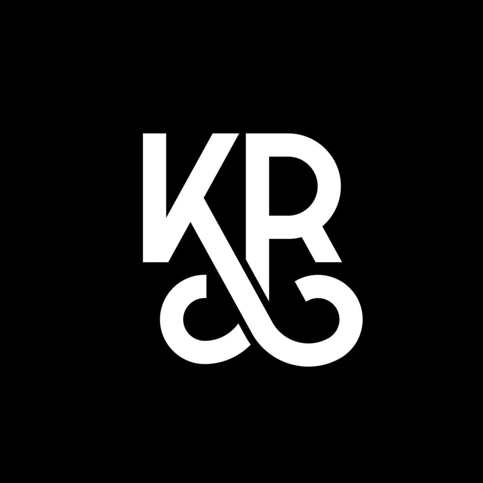 KR letter logo design on black background. KR creative initials letter logo concept. kr letter design. KR white letter design on black background. K R, k r logo vector