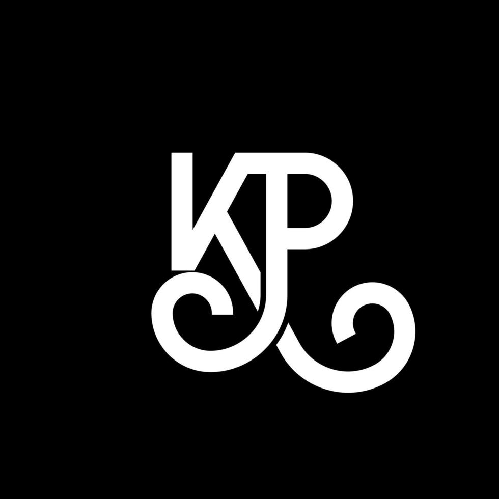KP letter logo design on black background. KP creative initials letter logo concept. kp letter design. KP white letter design on black background. K P, k p logo vector