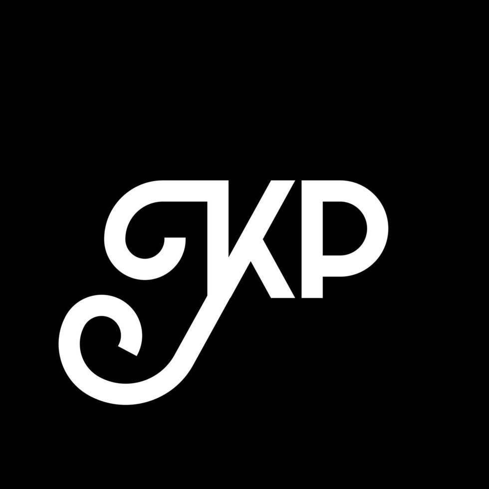 diseño de logotipo de letra kp sobre fondo negro. concepto de logotipo de letra de iniciales creativas kp. diseño de letras kp. kp diseño de letras blancas sobre fondo negro. kp, logotipo de kp vector