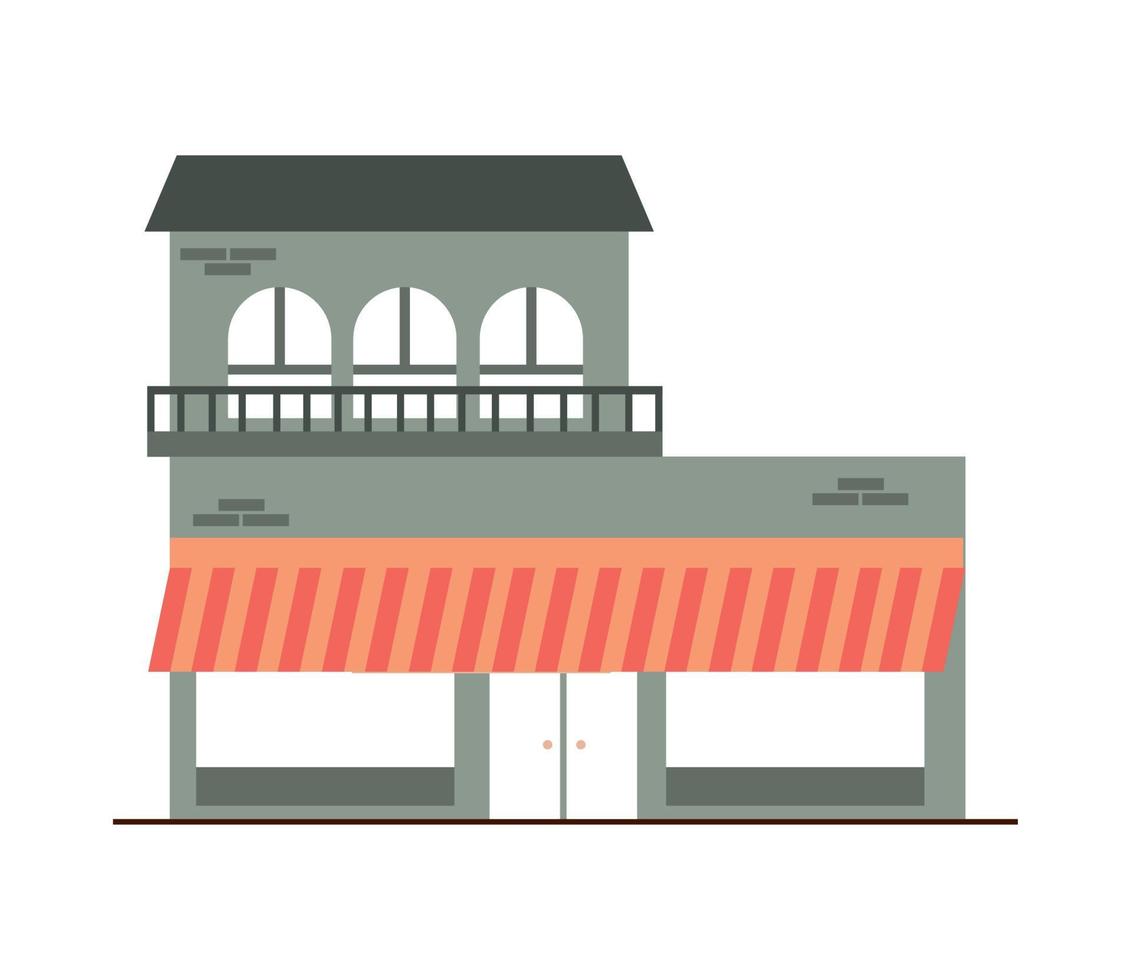 market facade building vector