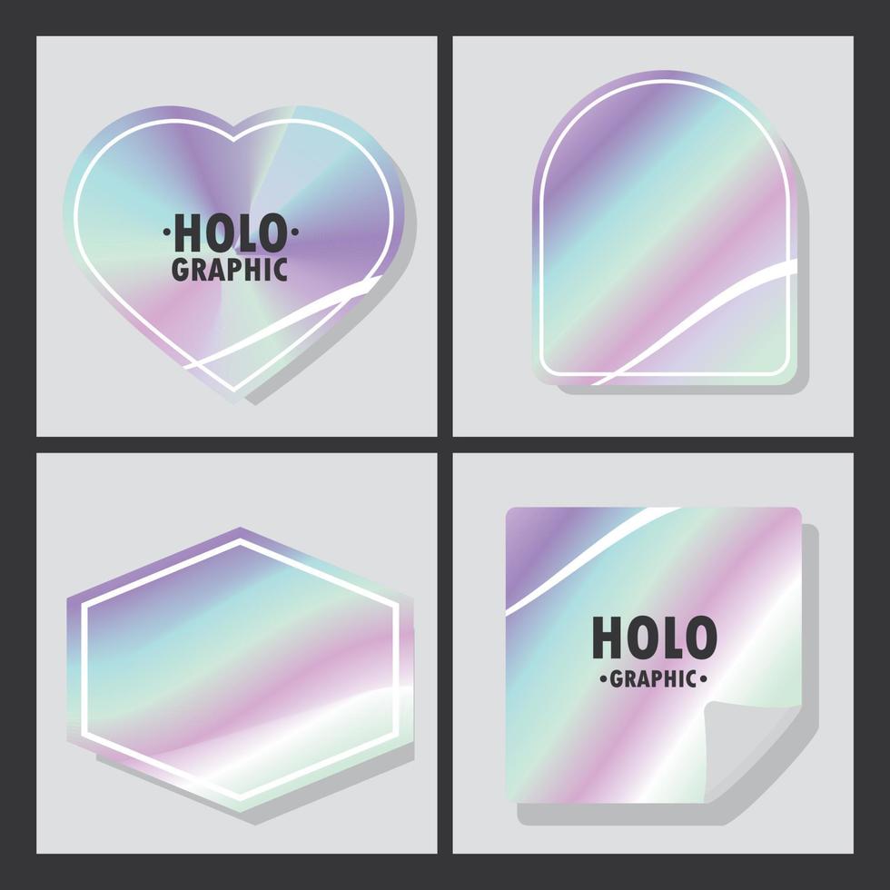 holographic different shapes vector