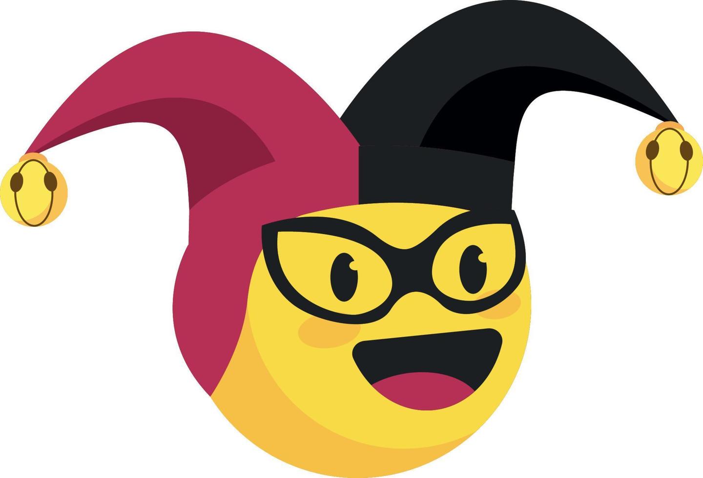 emoji with jester hat vector