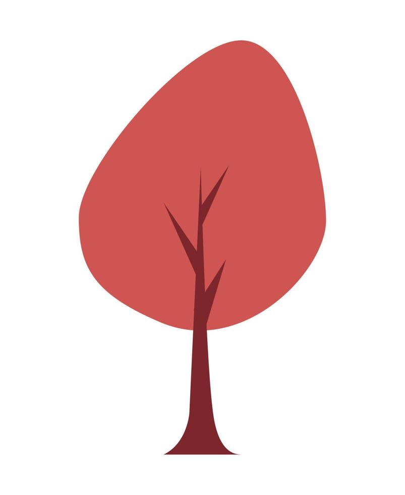 temporada de otoño árbol rojo vector