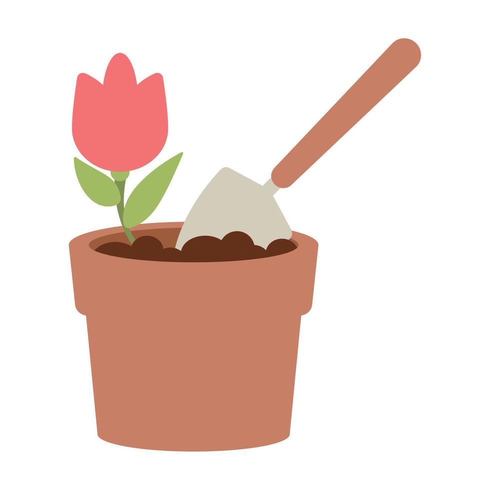 houseplant with shovel vector
