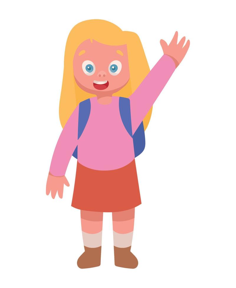 chica estudiante con mochila vector