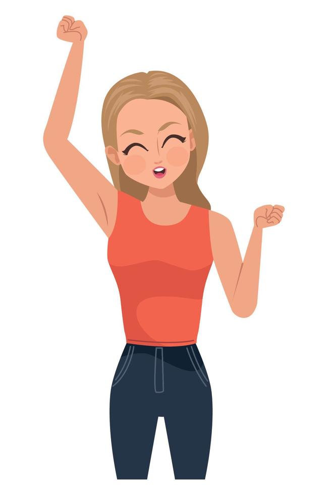 beautiful happy blond woman vector