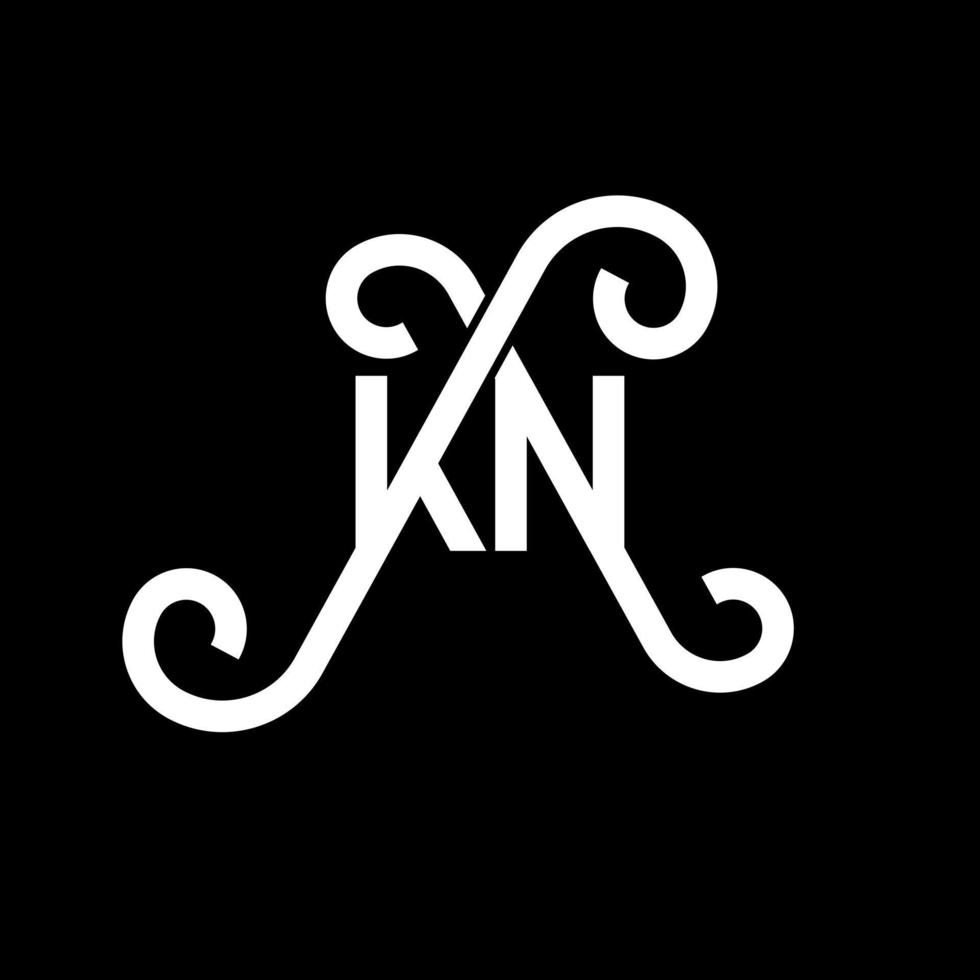 KN letter logo design on black background. KN creative initials letter logo concept. kn letter design. KN white letter design on black background. K N, k n logo vector