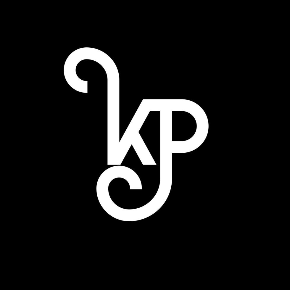 KP letter logo design on black background. KP creative initials letter logo concept. kp letter design. KP white letter design on black background. K P, k p logo vector