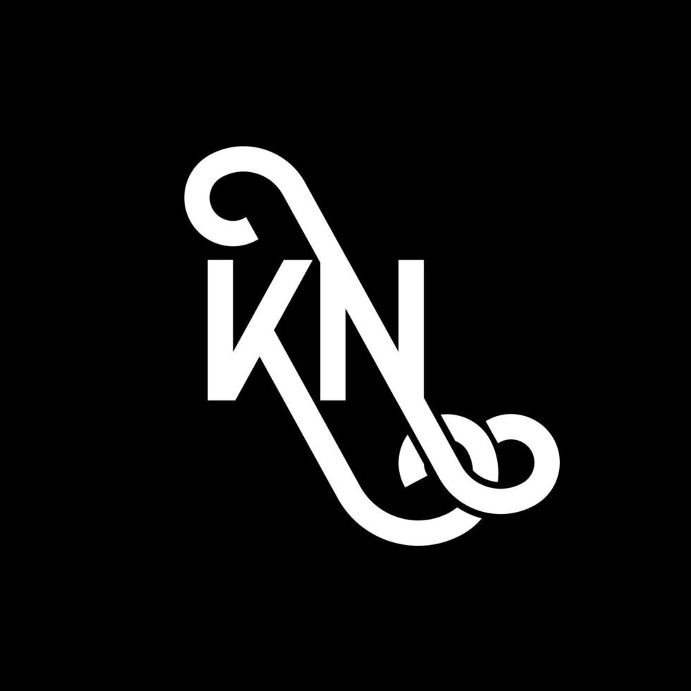 KN letter logo design on black background. KN creative initials letter logo concept. kn letter design. KN white letter design on black background. K N, k n logo vector
