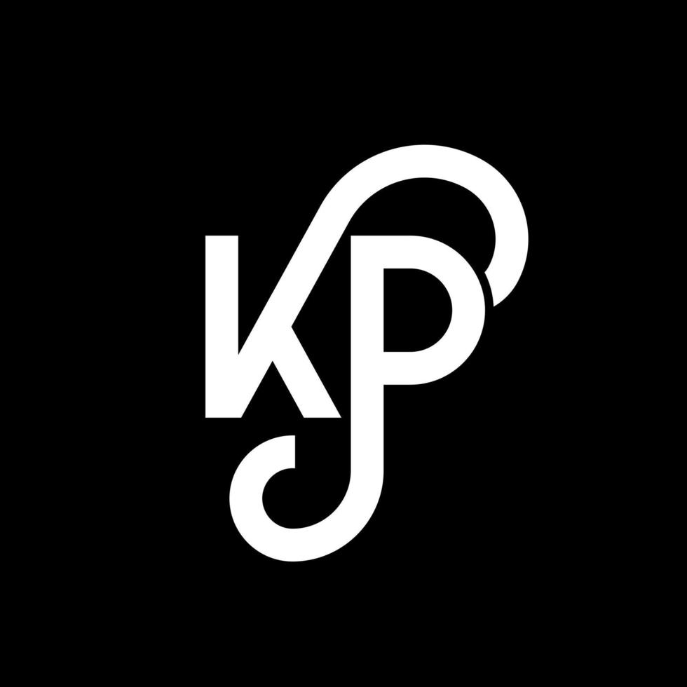 KP letter logo design on black background. KP creative initials letter logo concept. kp letter design. KP white letter design on black background. K P, k p logo vector