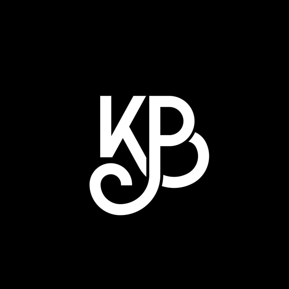 diseño de logotipo de letra kp sobre fondo negro. concepto de logotipo de letra de iniciales creativas kp. diseño de letras kp. kp diseño de letras blancas sobre fondo negro. kp, logotipo de kp vector