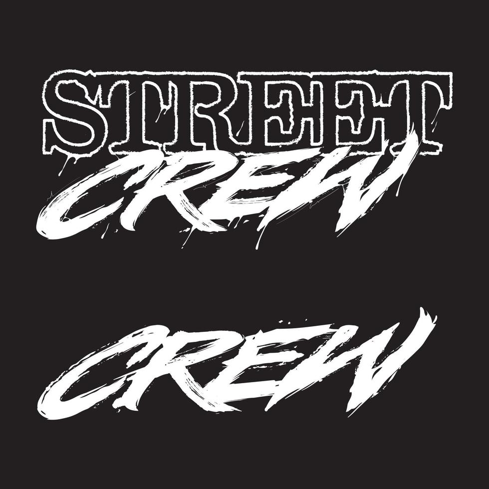 Street Crew. Ink hand lettering. Modern brush calligraphy. Handwritten phrase. Inspiration graphic design typography element. Cute simple vector sign.