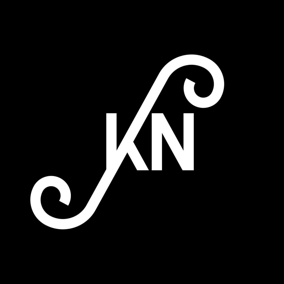 KN letter logo design on black background. KN creative initials letter logo concept. kn letter design. KN white letter design on black background. K N, k n logo vector