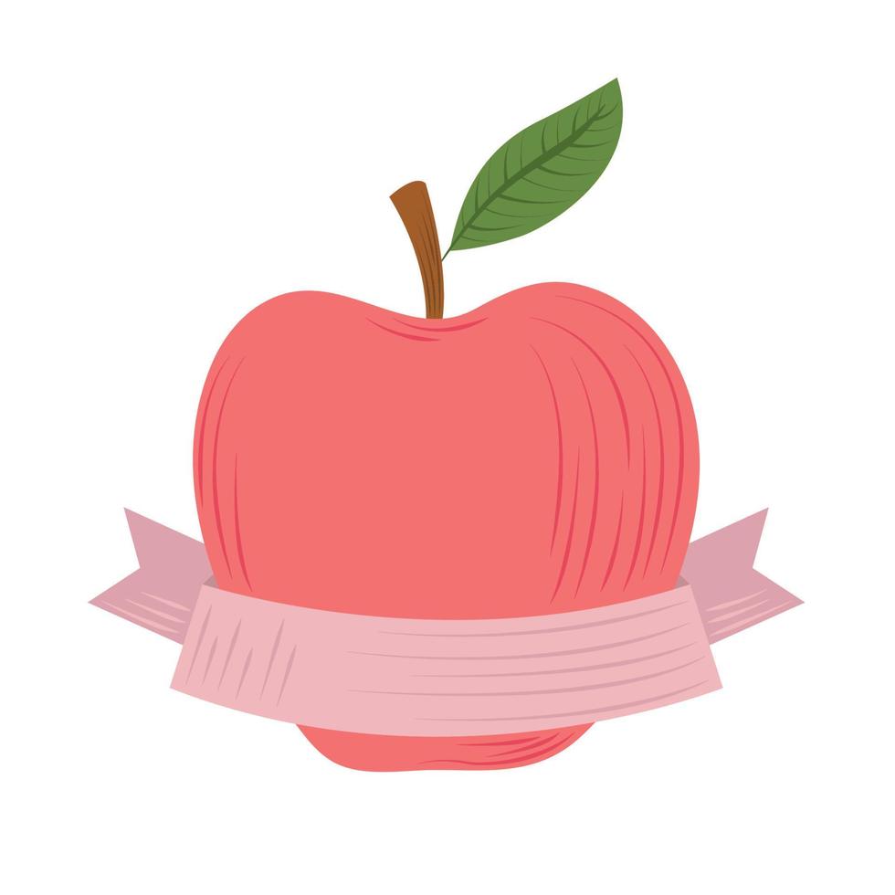 bandera de manzana de fruta vector