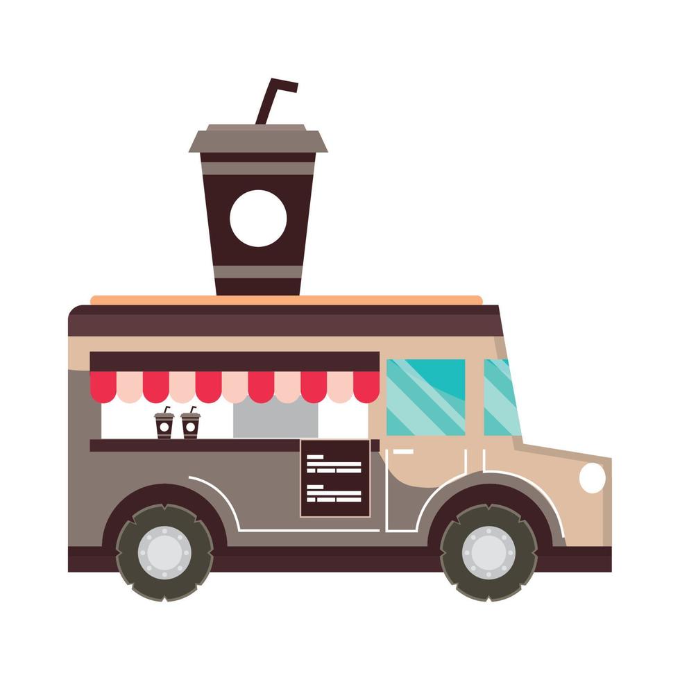 coffee shop truck vector